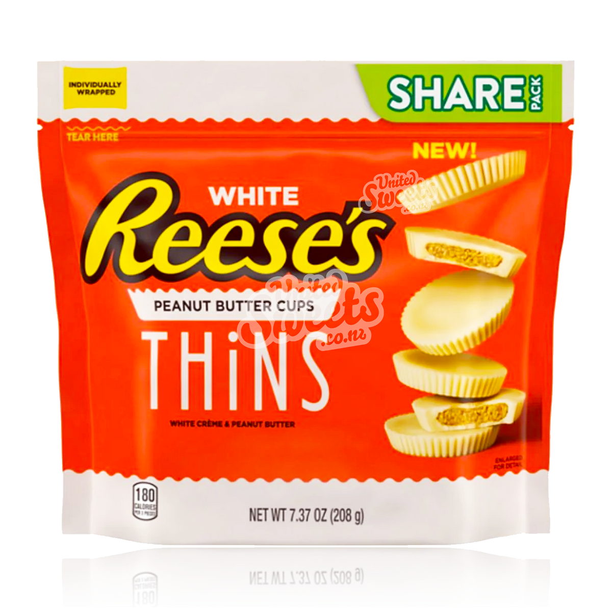 Reeses Peanut Butter Cups WHITE Thins 208g United Sweets