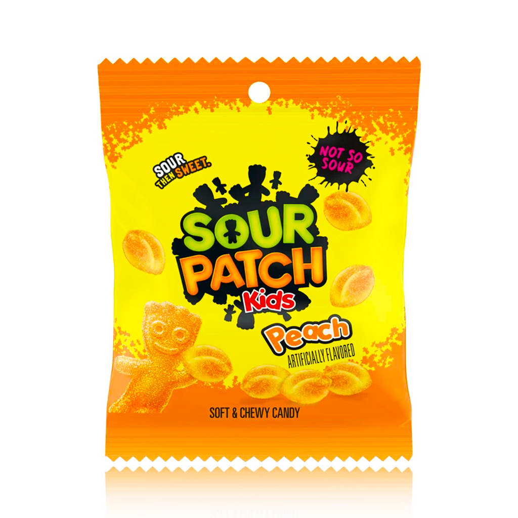 Sour Patch Kids Peach Peg Bag 102g (Made in Canada)