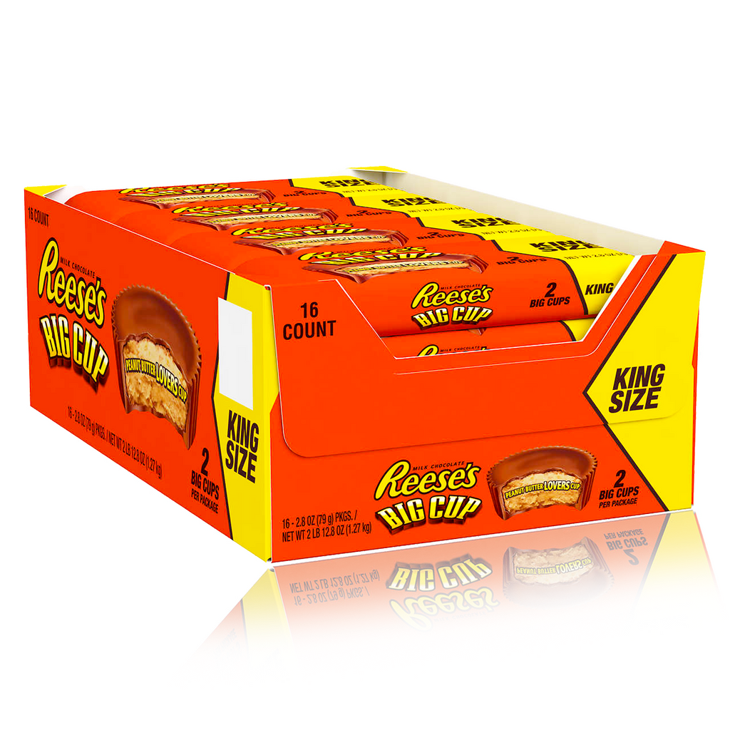 Reese's Peanut Butter Milk Choc Big Cups King Size 16 Pack Box