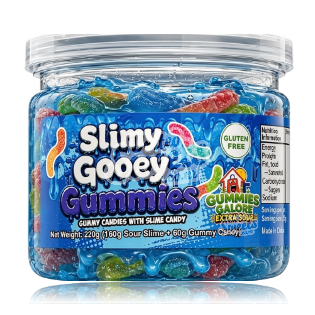 Slimy Gooey Gummies Sour Blueberry 220g