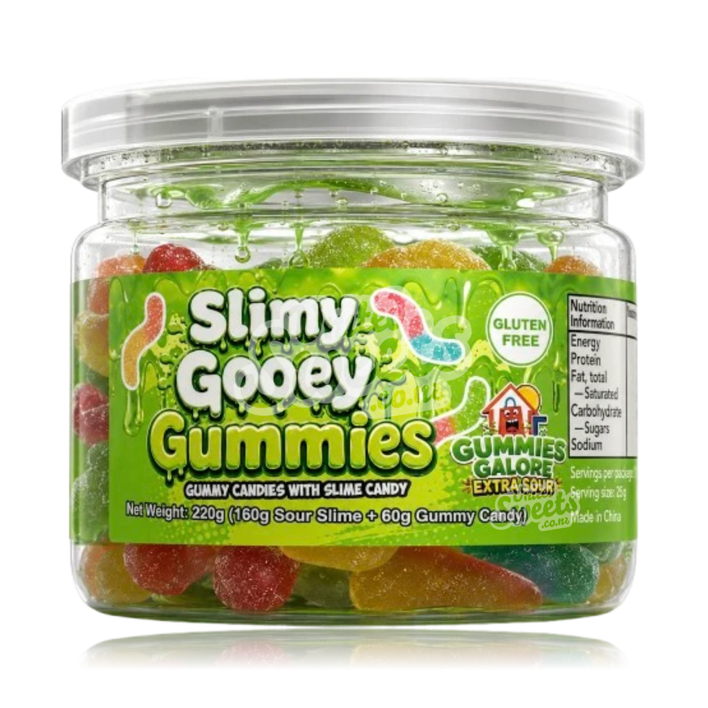 Slimy Gooey Gummies Sour Apple 220g