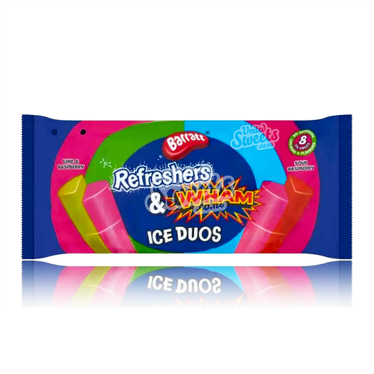 DATED- Barratt Refreshers & Wham Ice Duos Freeze Pops 8PK (UK Made) BEST BEFORE: 05/2025