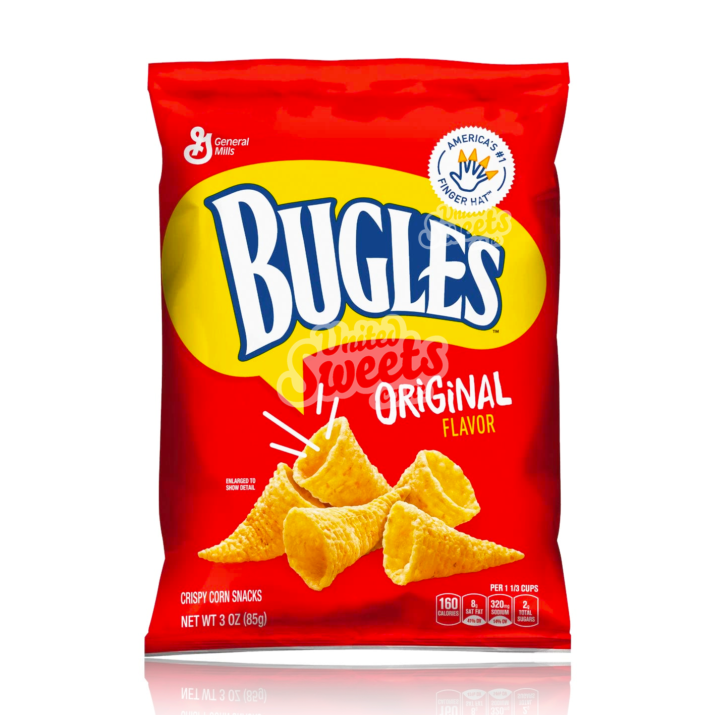 Bugles Label Bugles Crispy Corn Original Flavour Snacks 85g – United Sweets