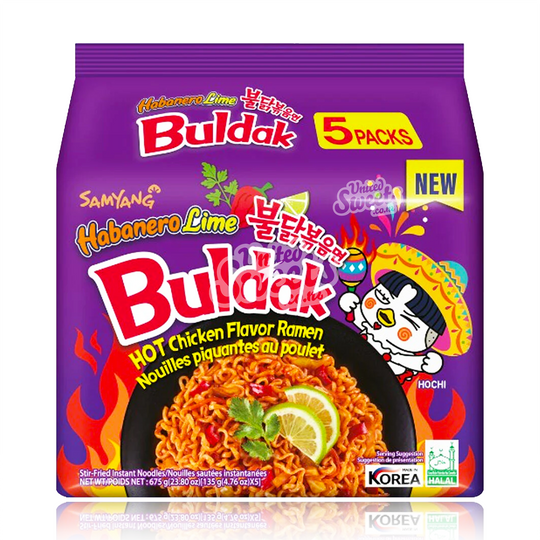 Buldak (Samyang) Ramen Noodles Hot Chicken Habanero Lime 675g 5PK
