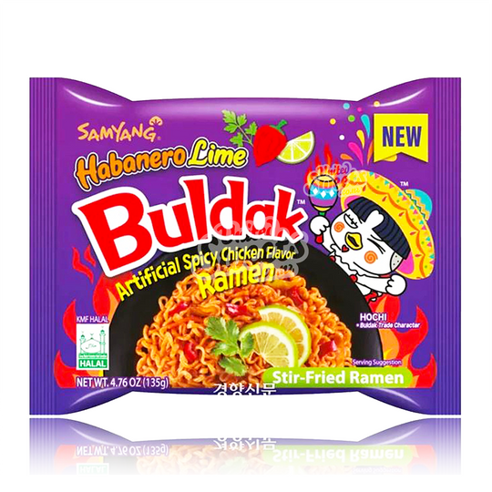 Buldak (Samyang) Ramen Noodles Hot Chicken Habanero Lime 135g