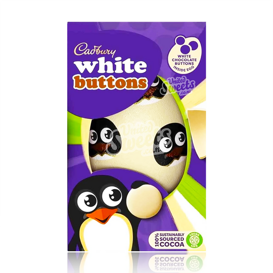 DATED- Cadbury Easter Egg White Chocolate And Buttons 98G (UK MADE) BEST BEFORE: 07/2025