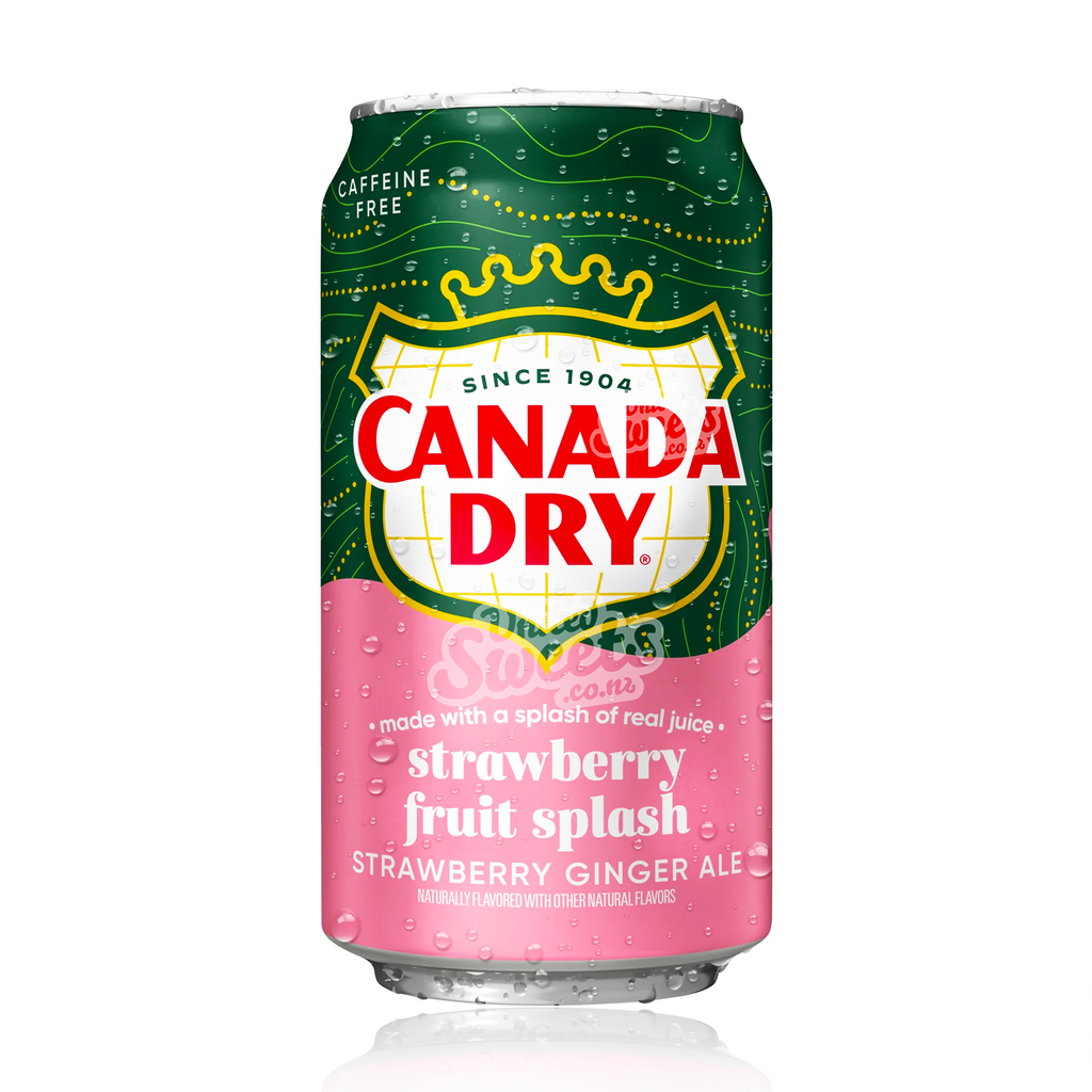 Canadian Dry Strawberry Fruit Splash Ginger Ale Can 355ml (USA MADE)