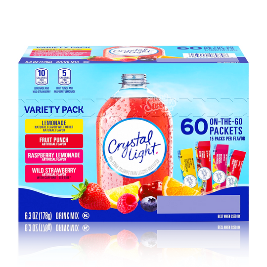 Crystal Light Variety Pack Assorted Zero Sugar 60 Sachets (USA)