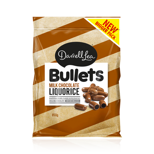 Darrell Lea Milk Chocolate Liquorice Bullets XXL 850g