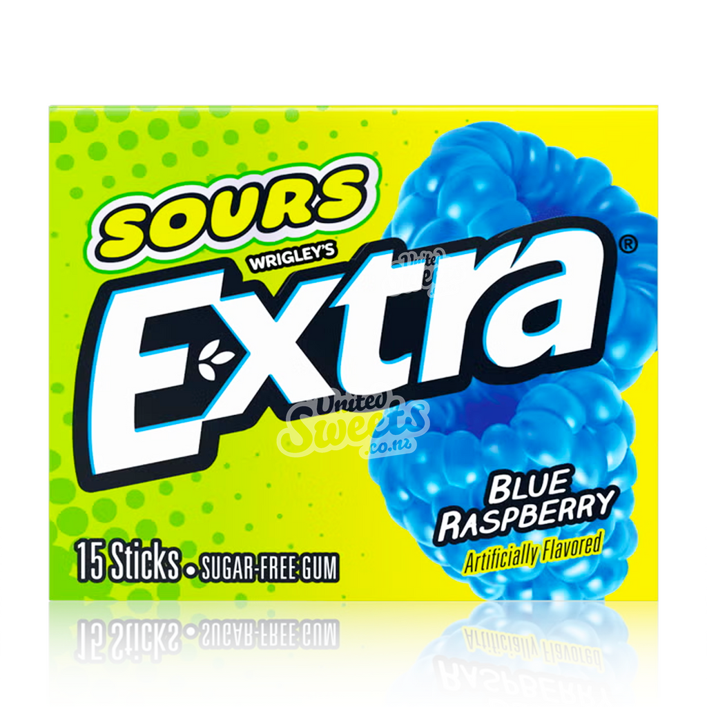 Wrigley's Extra SOURS Blue Raspberry Chewing Gum 15 Sticks