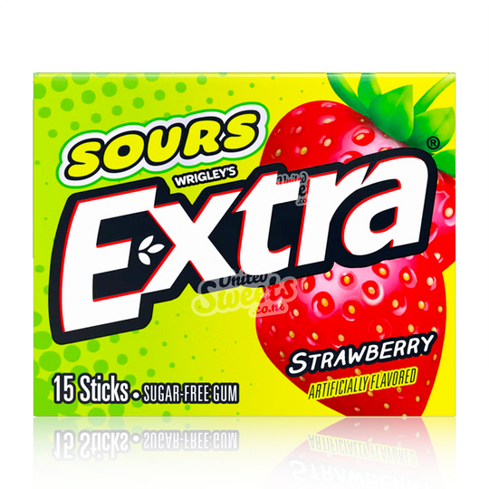 Wrigley's Extra SOURS Strawberry Chewing Gum 15 Sticks