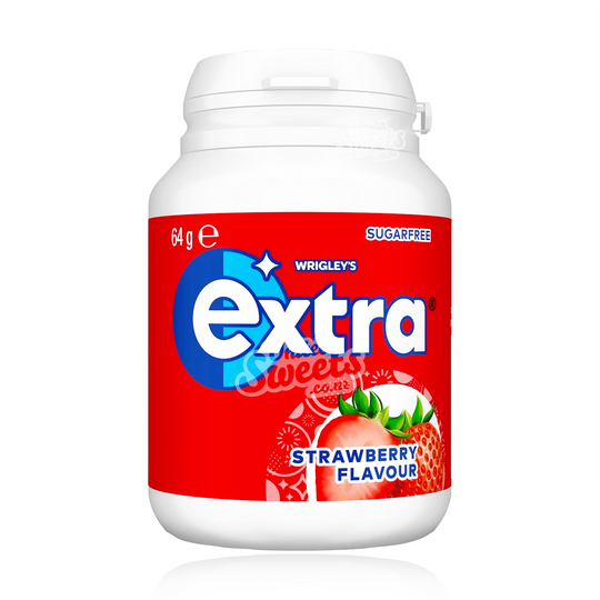 Wrigley's Extra Strawberry Chewing Gum Bottle 46pc 64g (UK MADE)