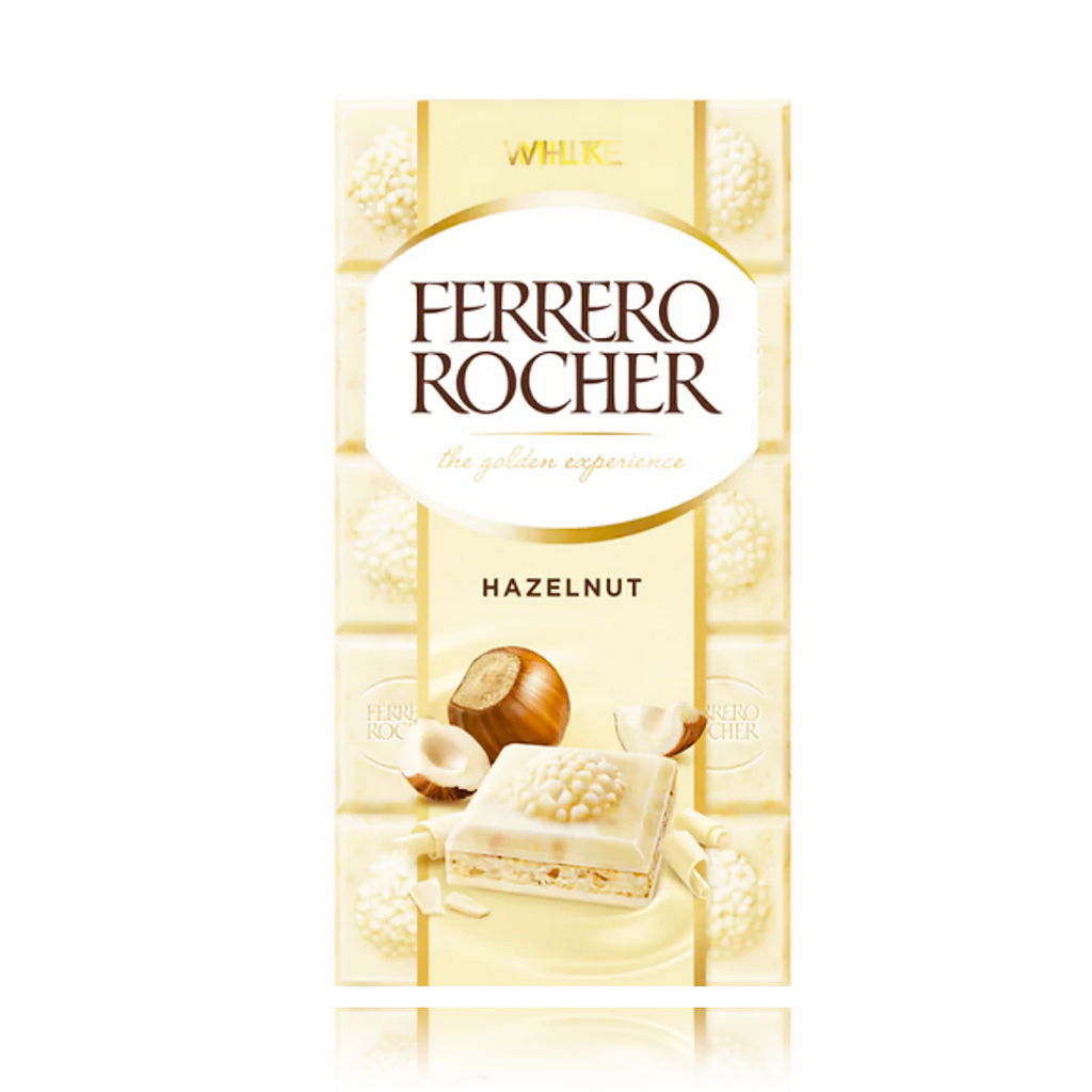Ferrero Rocher Hazelnut White Chocolate 90g (BB:20/01/24)