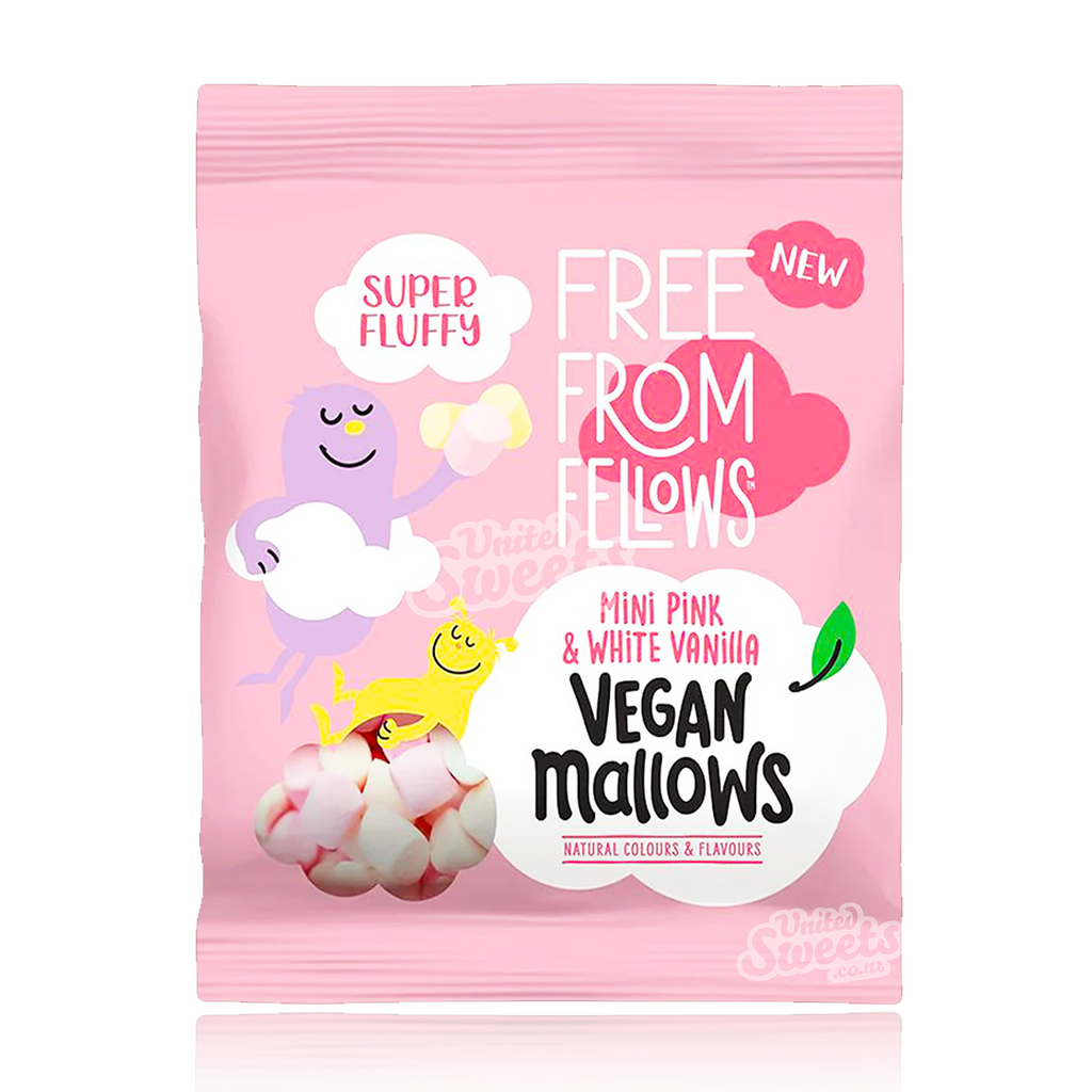 Free From Fellows Super Fluffy Mini Pink & White Vanilla Peg Bag 105g (UK Made)