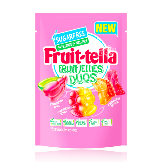 Fruit-Tella Fruit Jellies Duos Sugar Free 170G (UK Made) BEST BEFORE: 03/2025