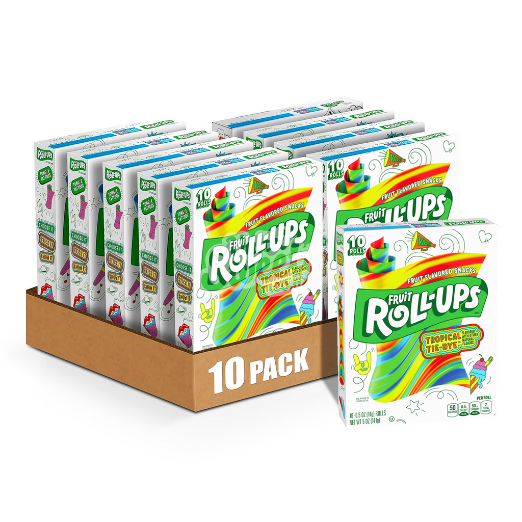Fruit Roll-Ups Tropical Tie-Dye 10 x 10 Pack Box