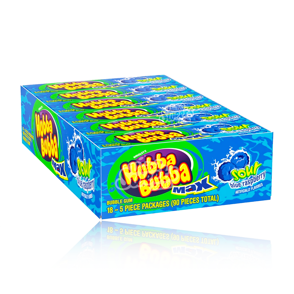 Hubba Bubba Max Chunk Sour Blue Raspberry Stick 18 Pack