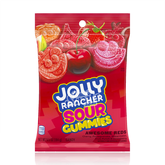 Jolly Rancher  SOUR Gummies Awesome REDS Peg Bag 184g