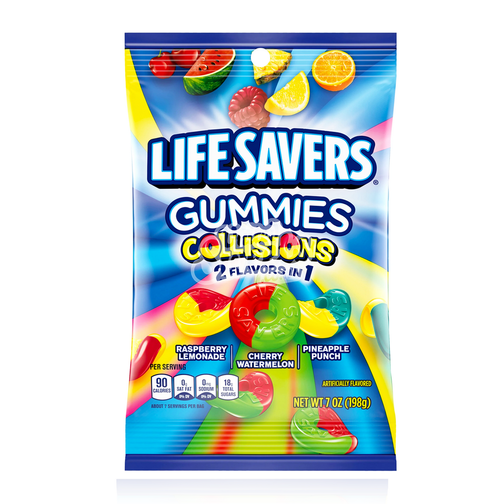 Lifesavers Gummies Collisions 2 in 1 Peg Bag 198g (BB: 07/2023)