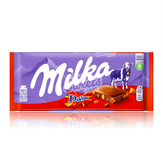 Milka DAIM Milk Chocolate Bar 100g (BEST BEFORE: 03/2025)
