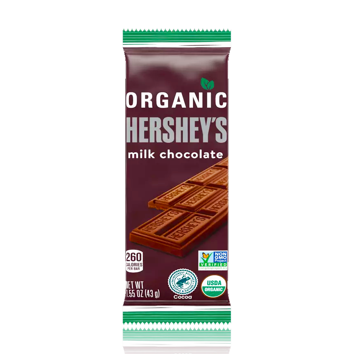 Hershey's Milk Chocolate Organic Bar 43g United Sweets
