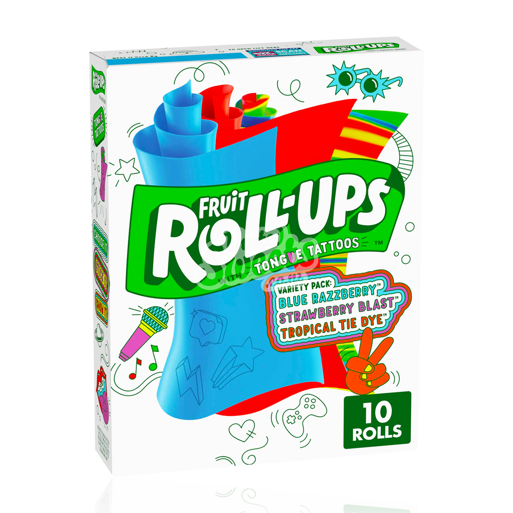 Fruit Roll-Ups With Tongue Tattoos Variety Pack 10 Pack 141g