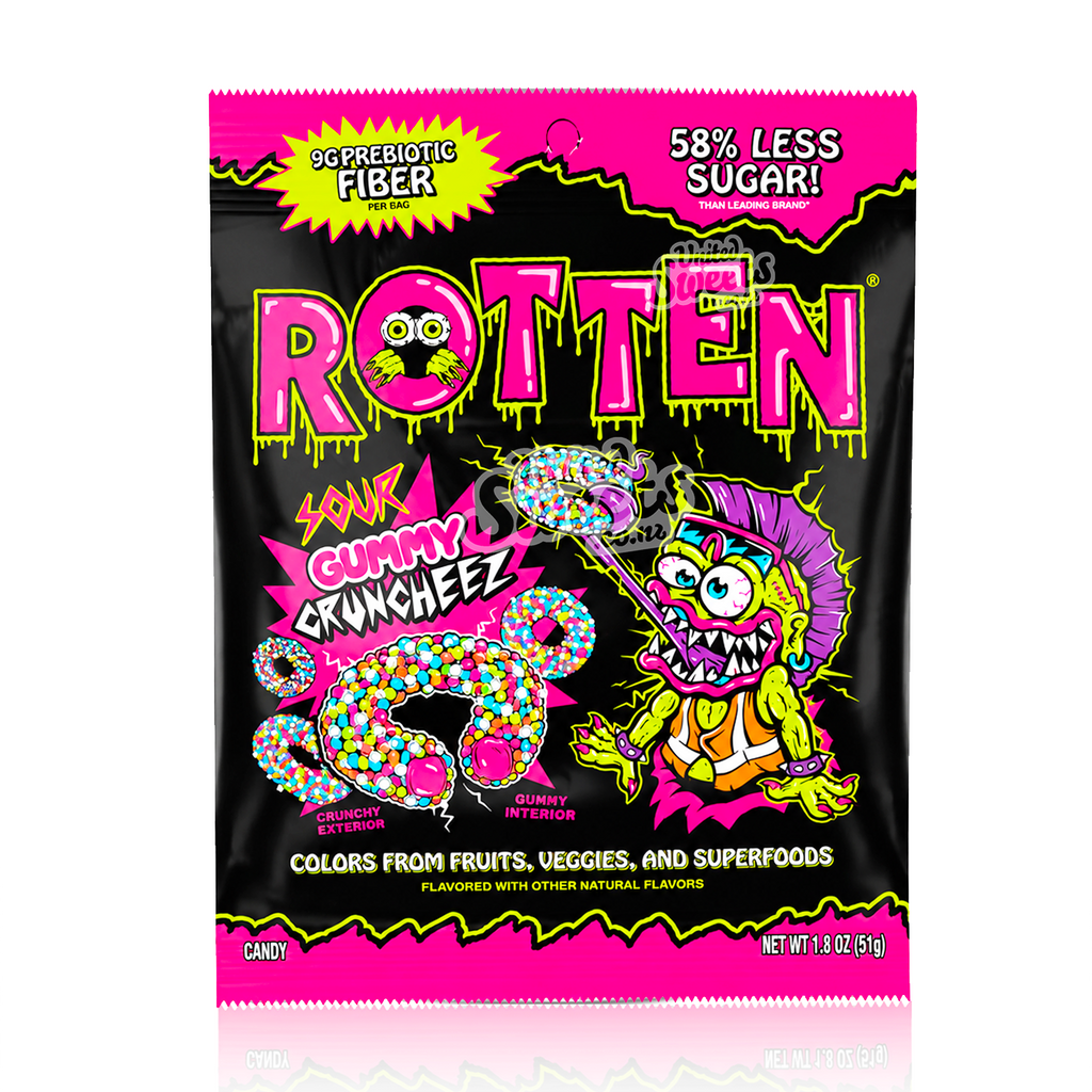 Rotten Sour Gummy Cruncheez 51g- Low Sugar, Low Calorie