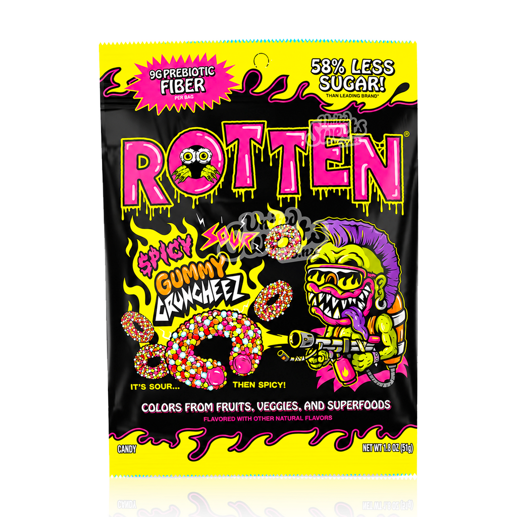Rotten Spicy Sour Gummy Cruncheez 51g - Low Sugar, Low Calorie