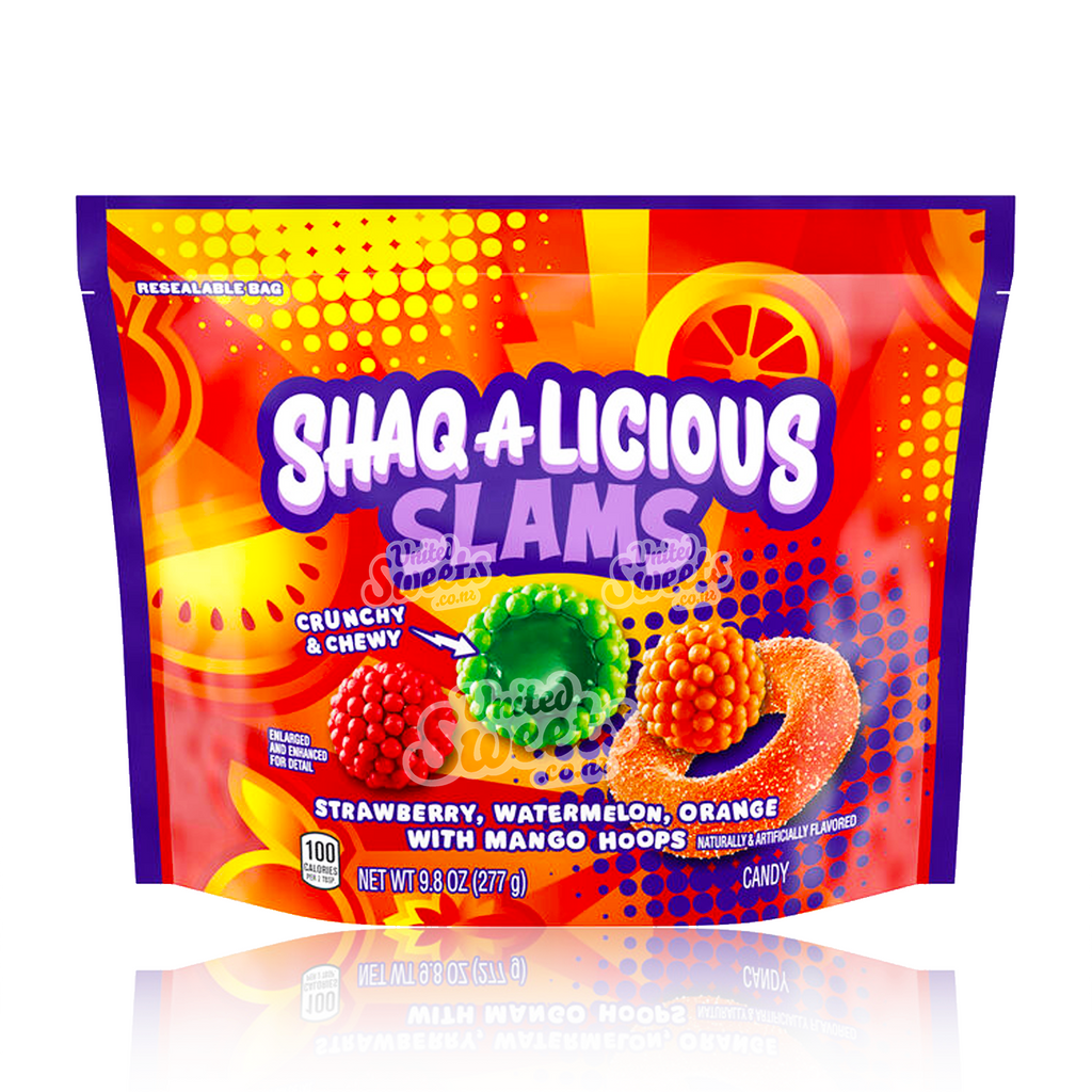 Shaq-A-Licious Slams Assorted Fruit Chewy Candy 227g (USA MADE)