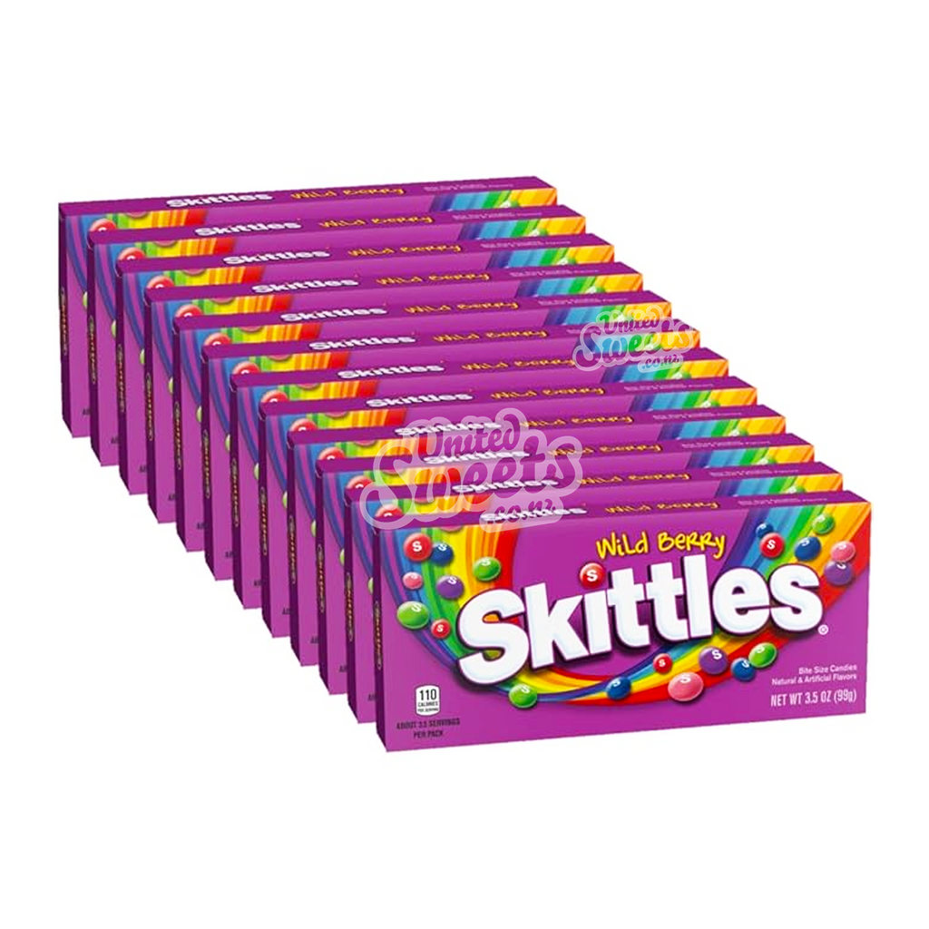Skittles Wild Berry Theatre Box 99G 12 Pack (MADE IN USA) (BEST BEFORE: 09/2024)
