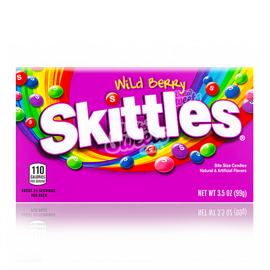 DATED-Skittles Wild Berry Theatre Box 99G (MADE IN USA) BEST BEFORE: 09/2024