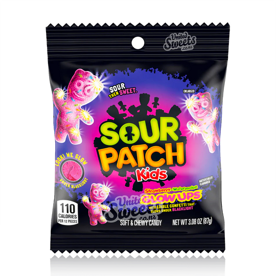 Sour Patch Kids GLOW UPS (Strawberry/Watermelon) 87g (Made in Canada)