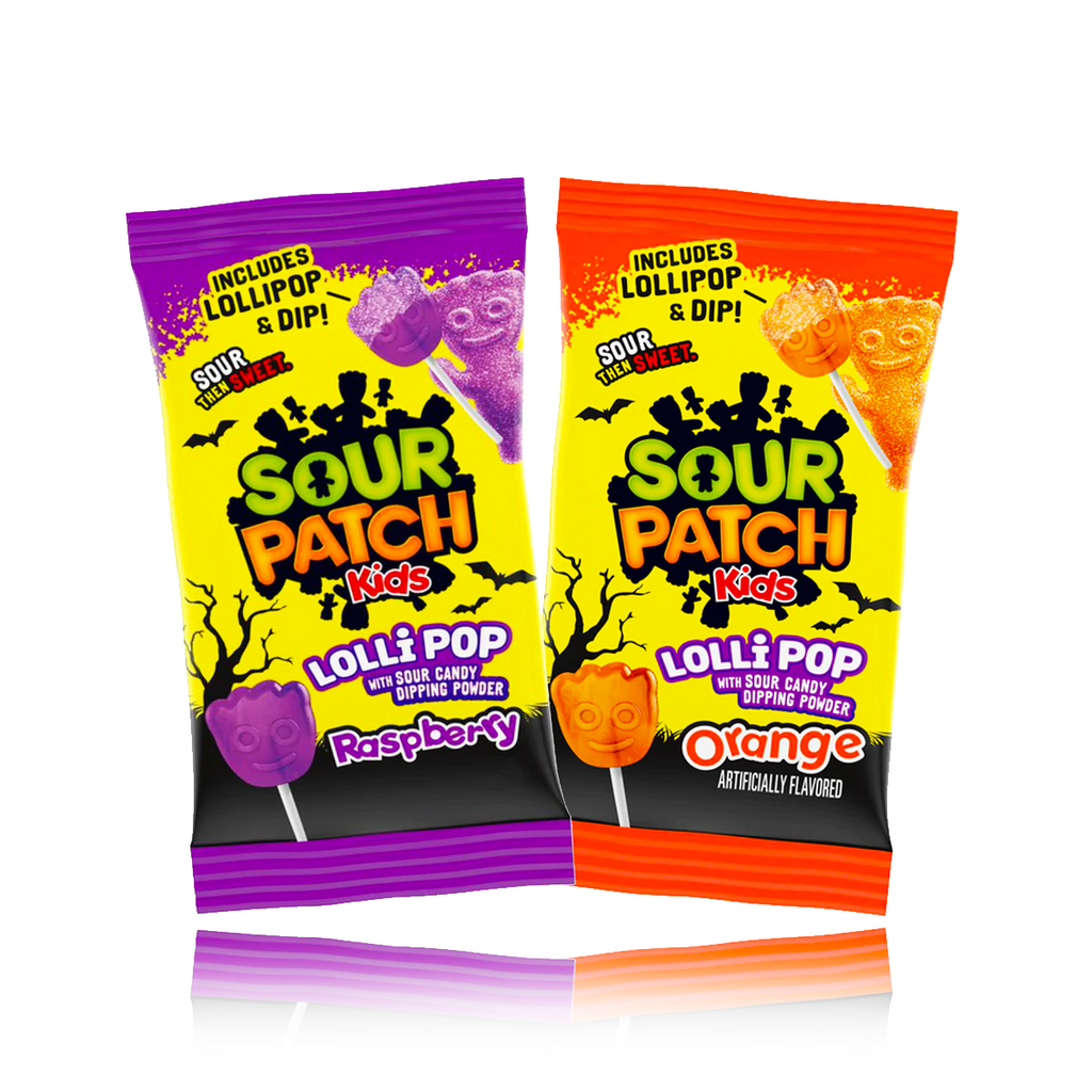 Sour Patch Kids Orange & Purple Lollipops With Sour Candy Dipping Powder-Single (BB: 03/2024)