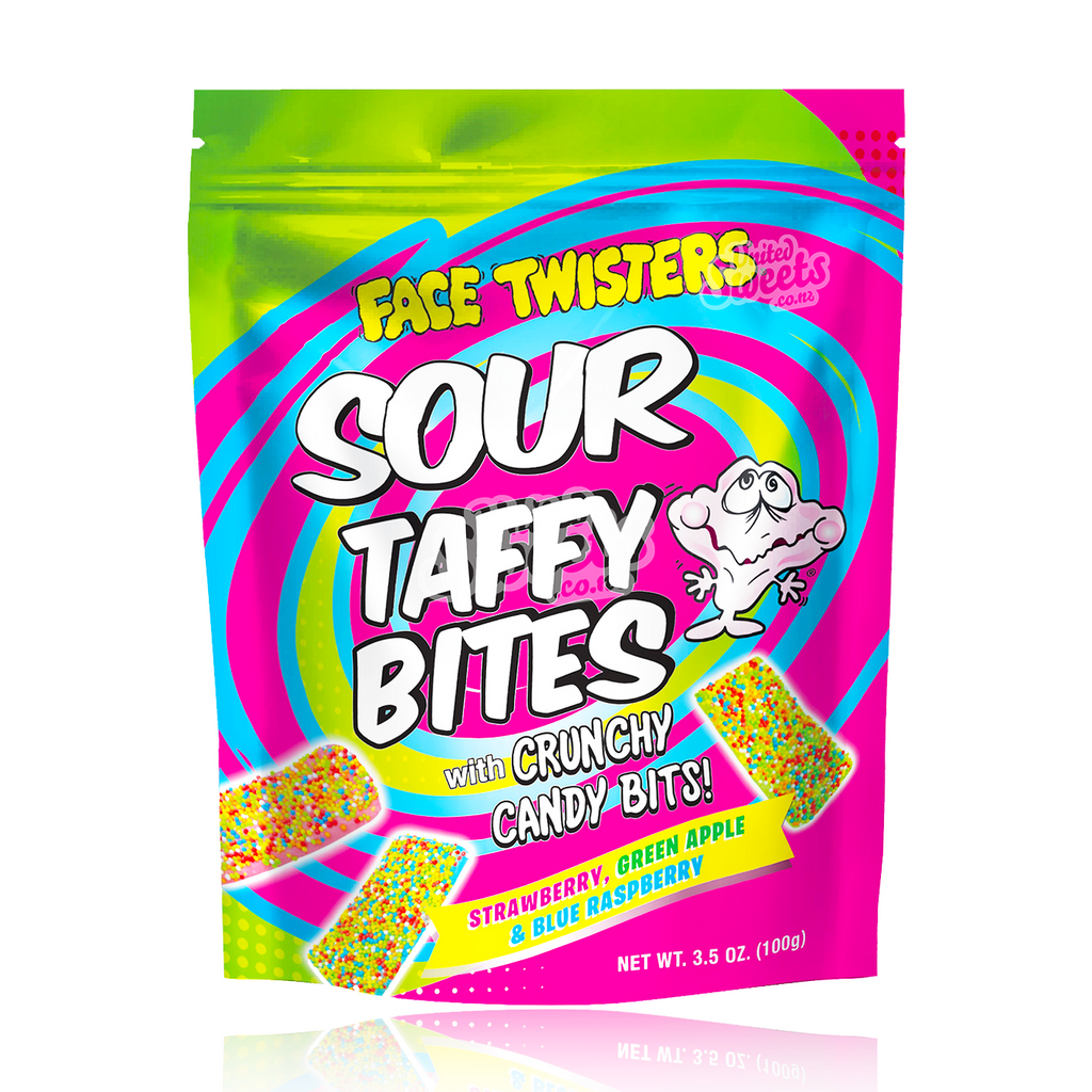 Face Twisters Sour Taffy Bites 100g (USA MADE)