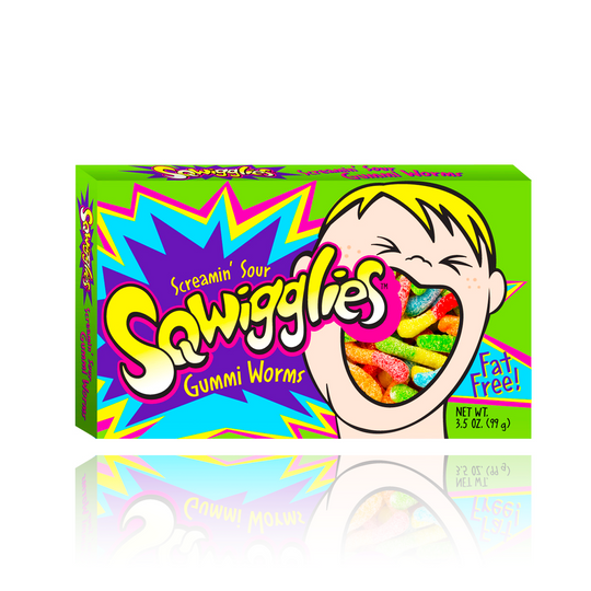 Sqwigglies Sour Gummi Worms Theatre Box 99g