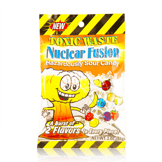 Toxic Waste Nuclear Fusion Hazardously Sour Candy Peg Bag 57g