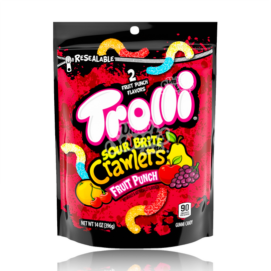 Trolli Sour Brite Crawlers FRUIT PUNCH XL Bag 396g