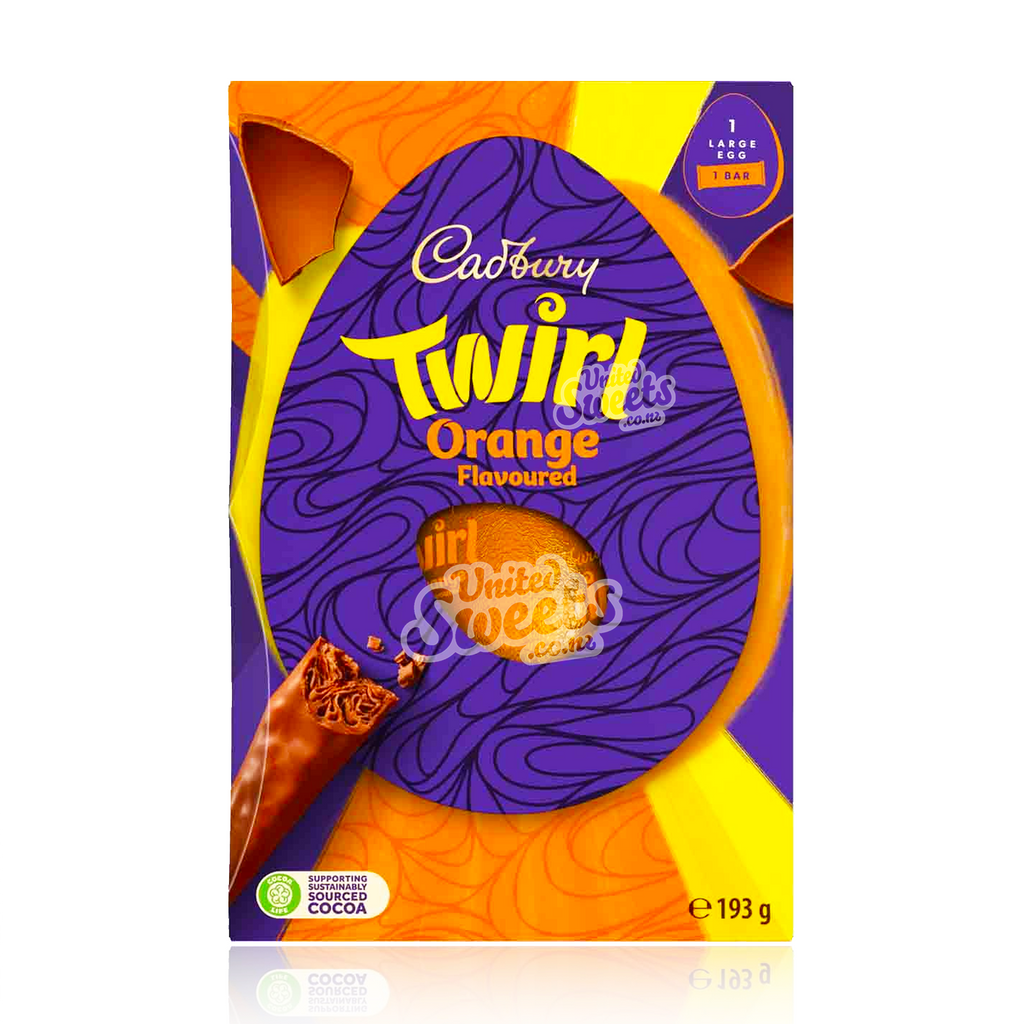 Cadbury Orange Twirl Easter Egg 193g (UK MADE)