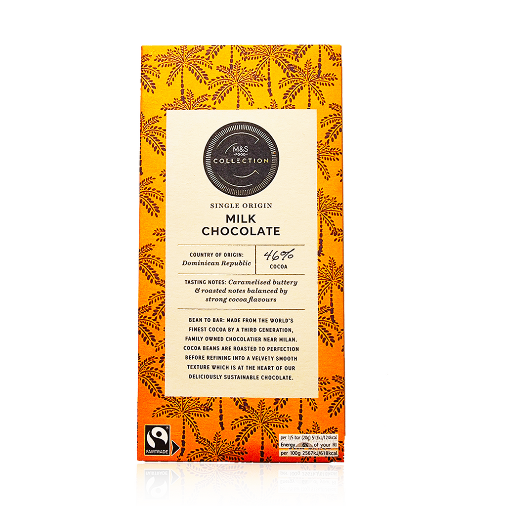 Marks & Spencer Single Origin Milk Chocolate Block exclusive 100g