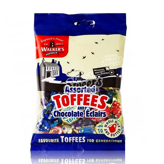 Walker's Assorted Toffees & Chocolate Eclairs 150g (UK Made)