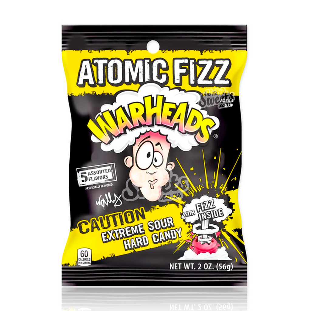 Warheads ATOMIC FIZZ Extreme Sour Hard Peg Bag 56g