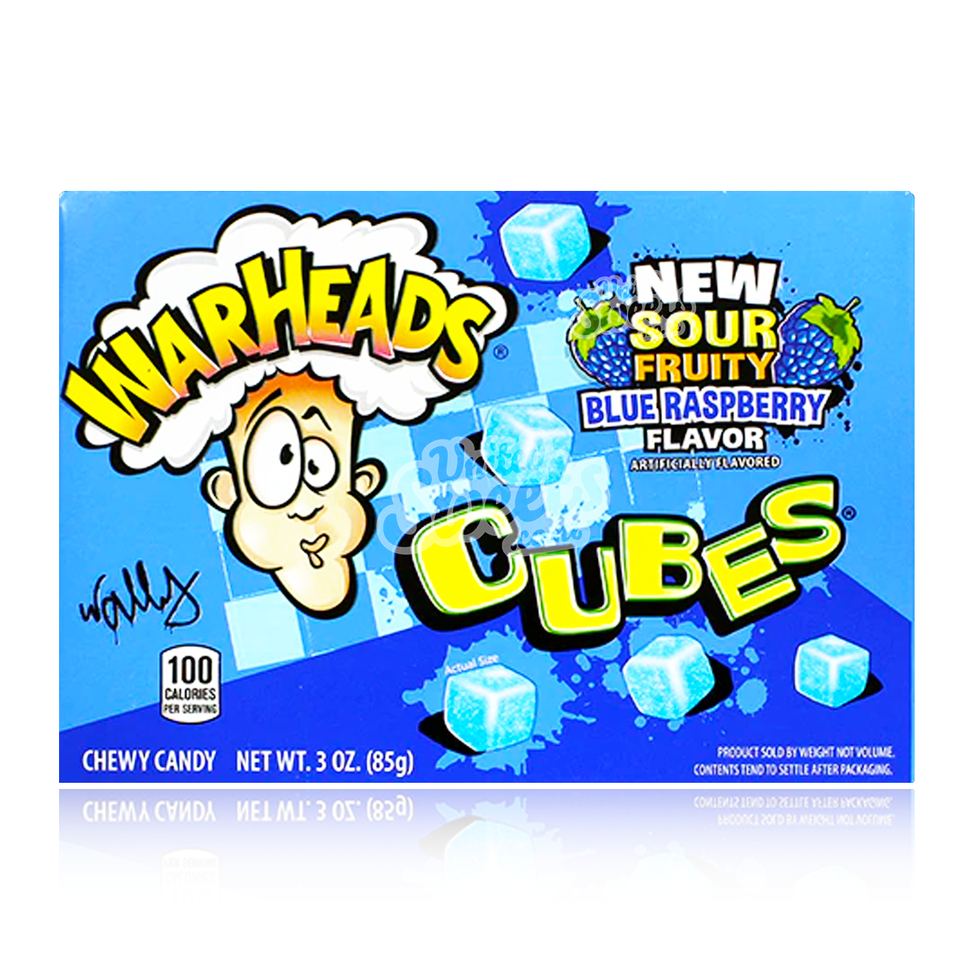 Warheads Blue Raspberry Cubes Theatre Box 85g – United Sweets