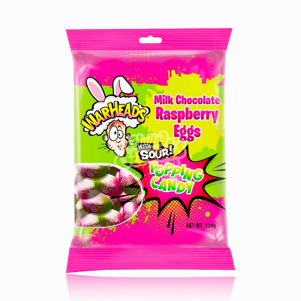 Warheads Milk Chocolate Raspberry Easter Eggs (Popping Candy) 120g
