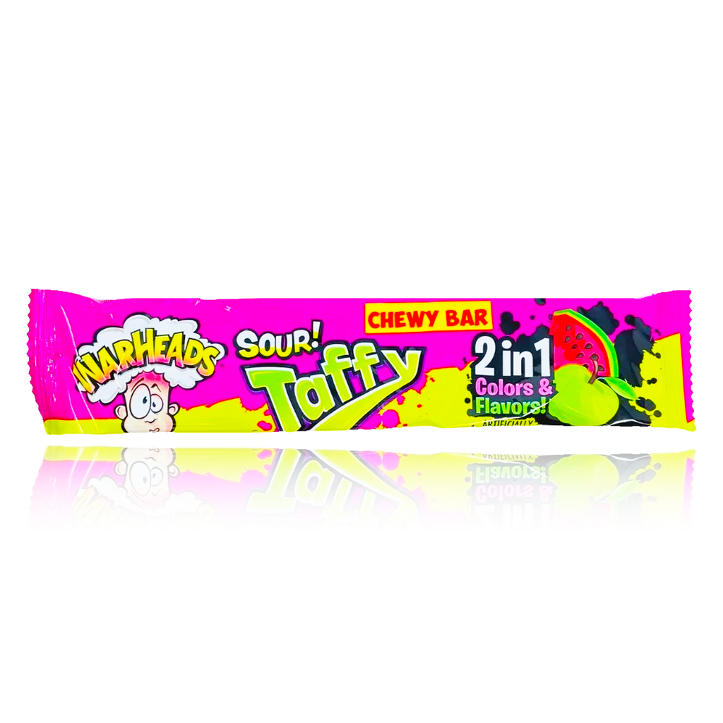 Warheads Sour Taffy 2 In 1 Green Apple & Watermelon 42g