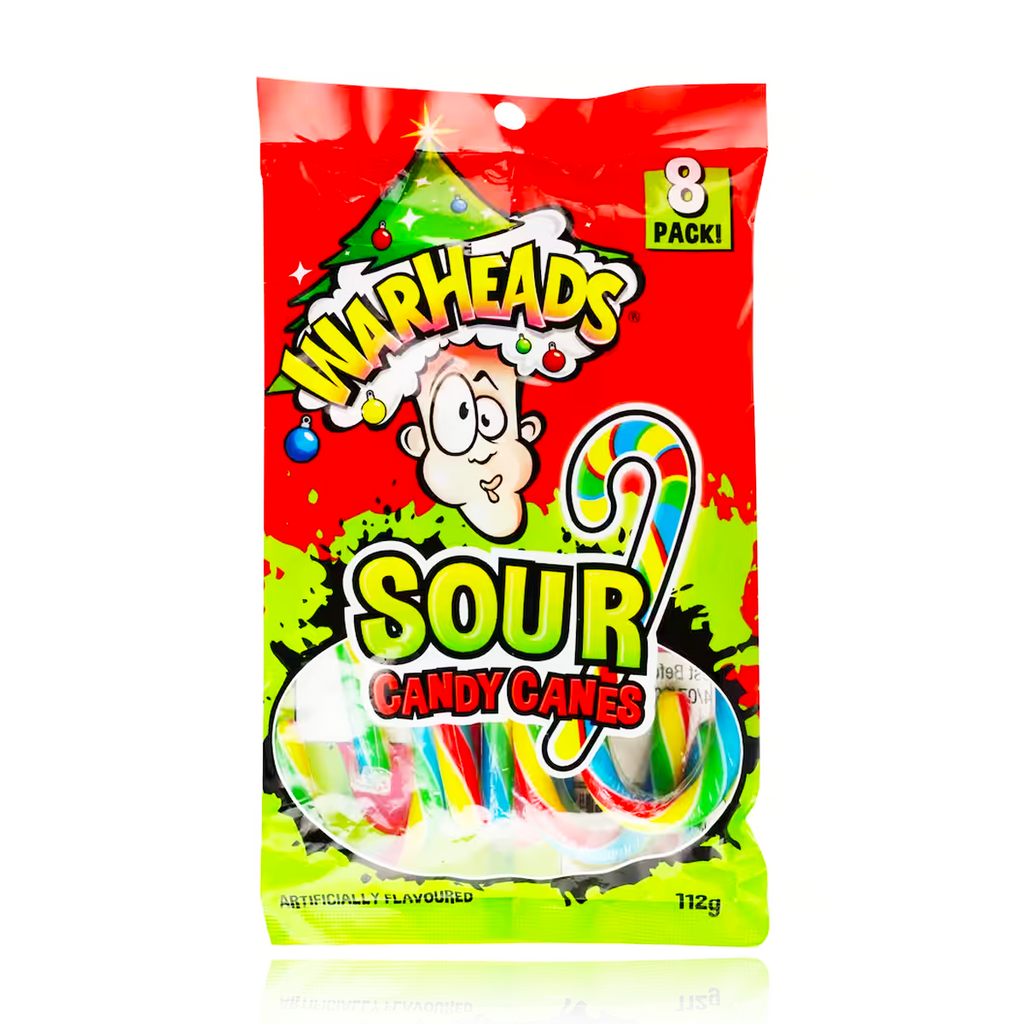 Warheads Strawberry Sour Candy Cane 8PK 112g