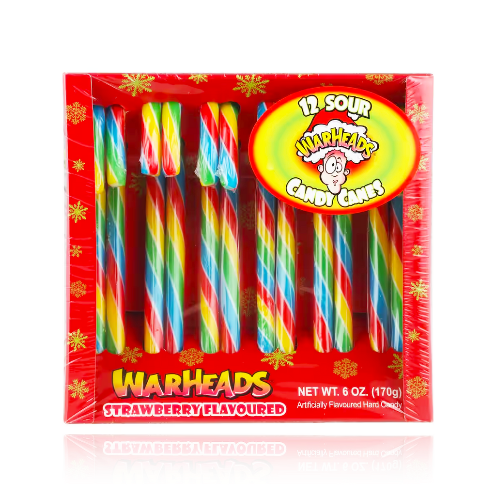 Warheads Strawberry Sour Candy Cane 12PK 170g