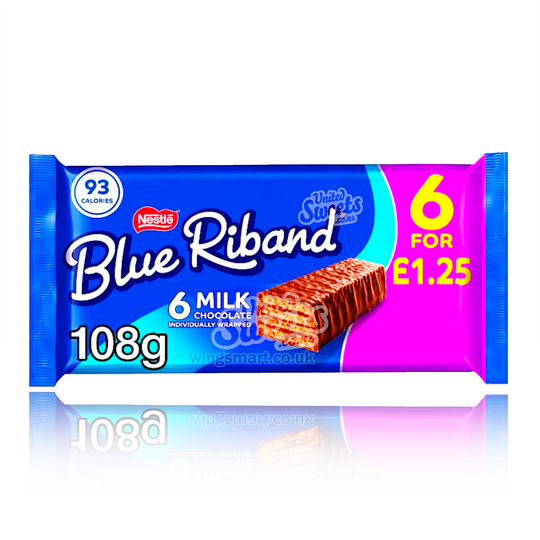 Nestlé Blue Riband Original Milk Chocolate Wafer Biscuit Bars 108g (UK MADE)
