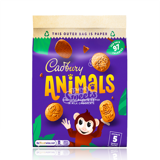Cadbury Animals Milk Chocolate Dipped Biscuits 99.5g (UK MADE) BEST BEFORE: 21/06/2026