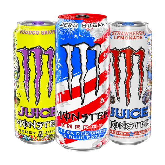 Monster USA Range 473ml (USA MADE) (Strawberry Lemonade/Ultra Blue Hawaiian/Voodoo Grape)