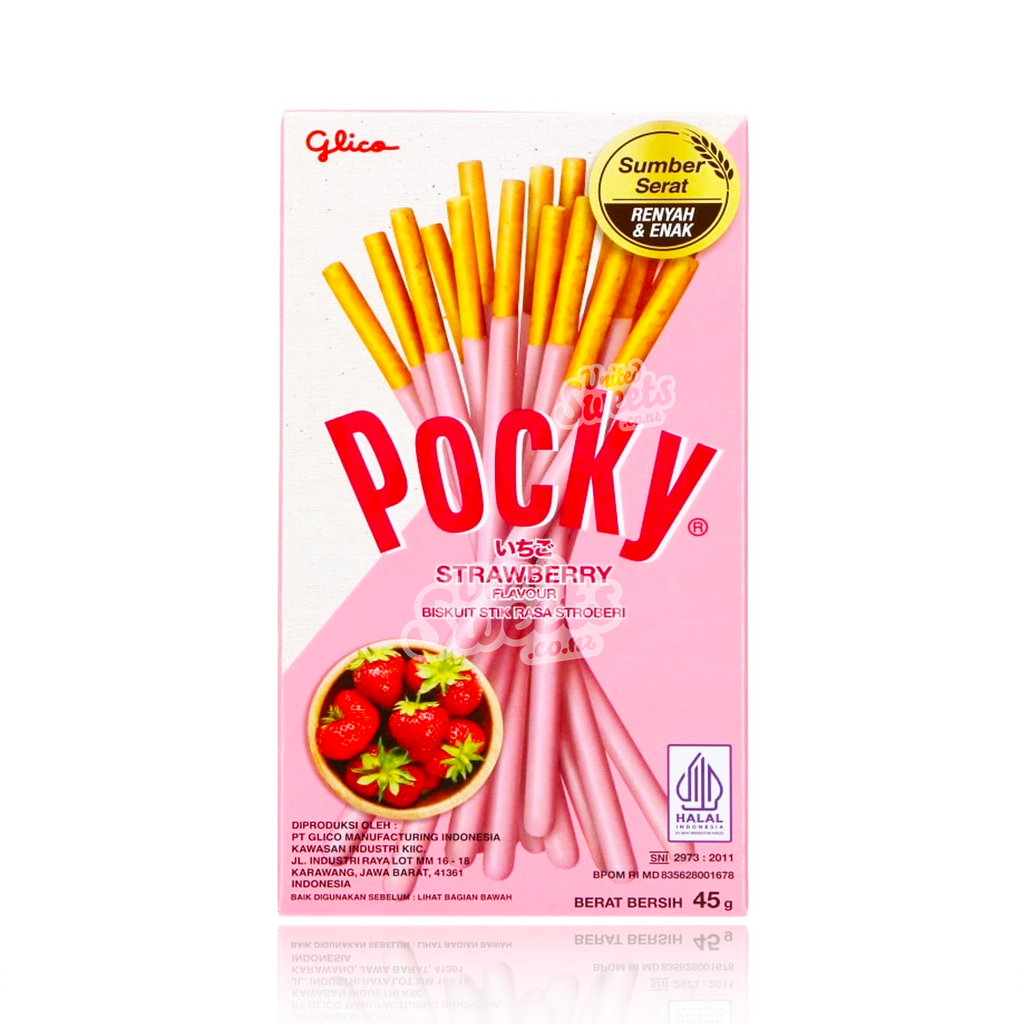 SHORT DATED-Glico Pocky Strawberry Cream Coated Biscuit Sticks 45g (Best Before: 20/06/2026)